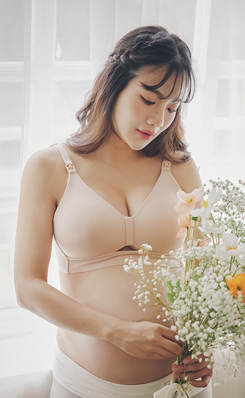 極簡日常 舒適無痕肩開式哺乳內衣 34-42 myBRA - 膚色