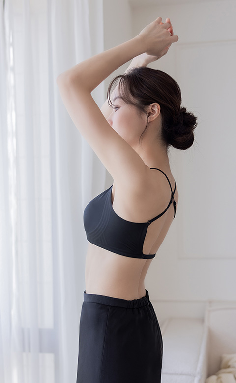 法系美背絲光款 - 黑色