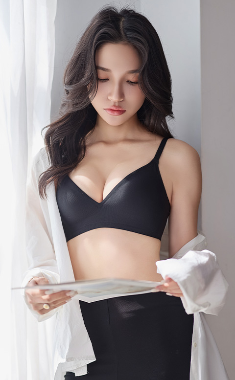 輕粹呼吸｜極簡不跑杯無鋼圈內衣 - 黑色