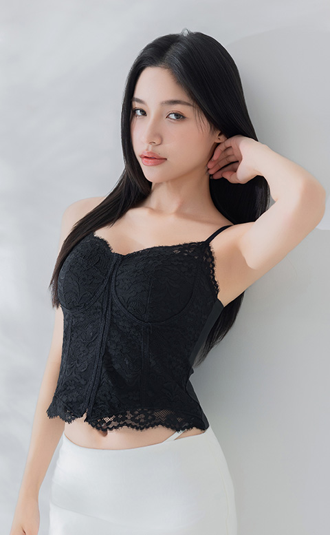 香榭巴黎｜法式短版馬甲 BRATOP - 黑色