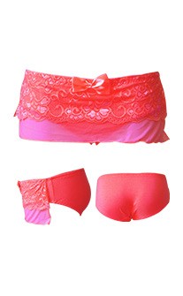 (絕版品)俏麗荷葉修飾內褲 FREE myBRA - 西瓜紅