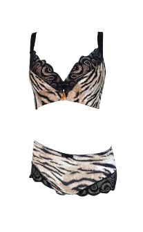(絕版品)狂野纏綿 完美胸型呈現性感內衣褲 C-D myBRA - 棕色