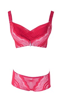 (絕版品)花瓣宮殿 渾圓手感內衣褲 A-B myBRA - 酒紅色
