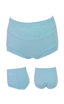 (絕版品)恬心朵朵 莫代爾無痕高腰平口內褲 FREE myBRA - 藍色