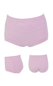 (絕版品)恬心朵朵 莫代爾無痕高腰平口內褲 FREE myBRA - 粉紅